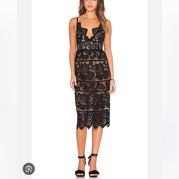 For Love And Lemons Gianna Lace Midi Dress - Picture 1 of 5